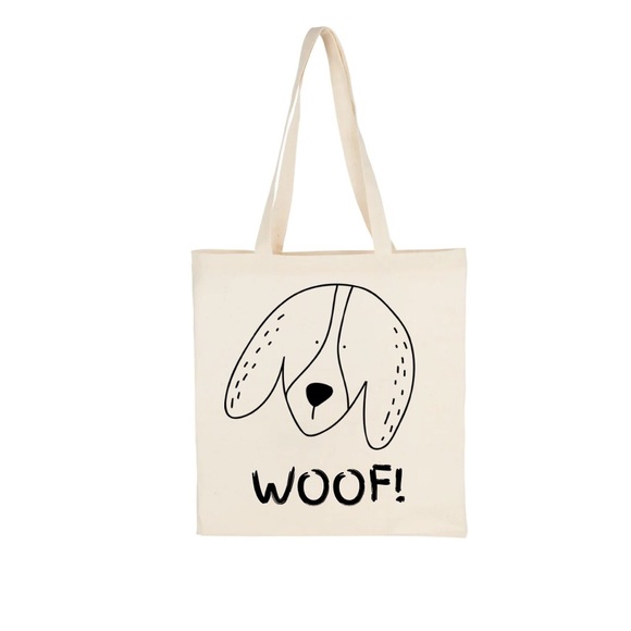 FUN! Dog Face Canvas Tote Bag - Picture 1 of 2
